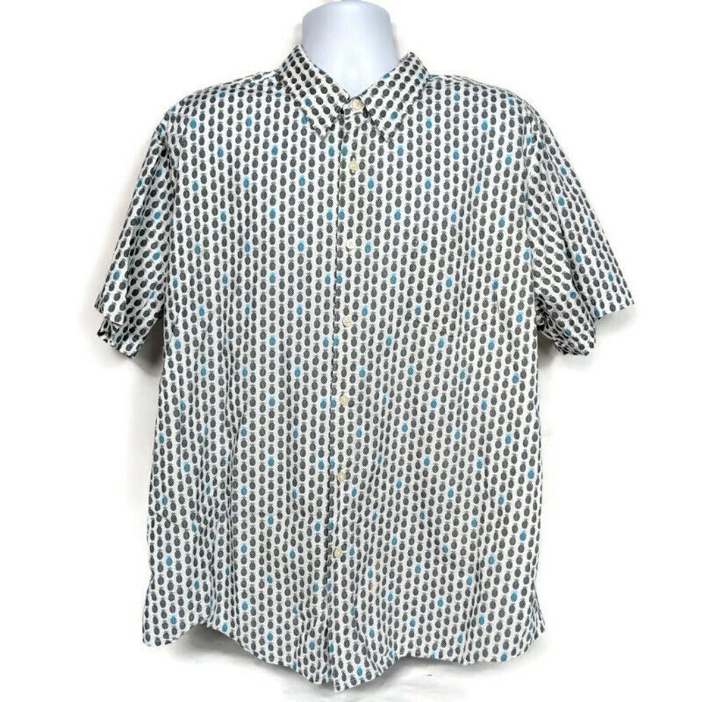 1888 Saddlebred Mens Button Up Shirt XXL Pineapple